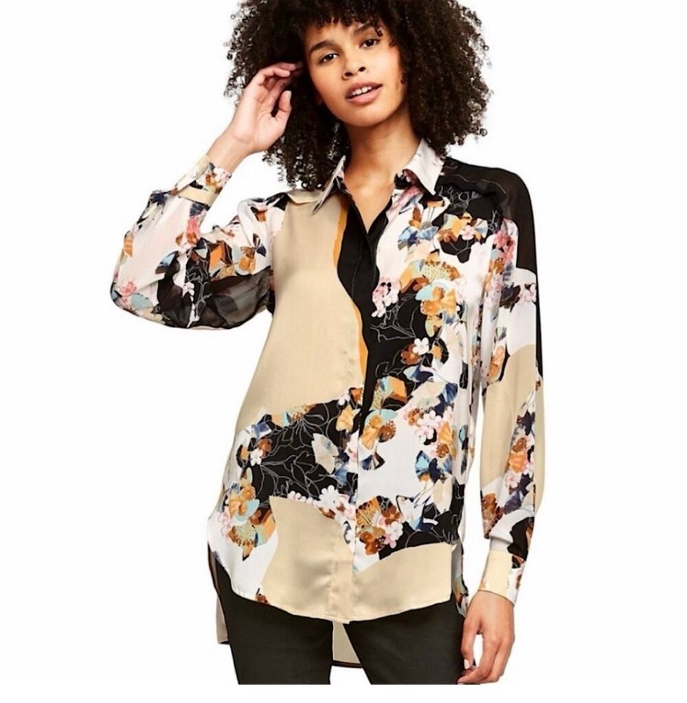 3.1 Phillip Lim for Target Floral Color-Block Blouse | Medium